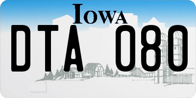 IA license plate DTA080