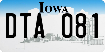 IA license plate DTA081