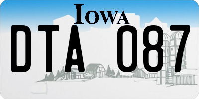 IA license plate DTA087