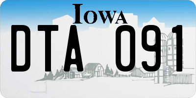 IA license plate DTA091
