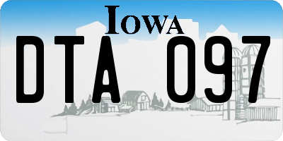 IA license plate DTA097