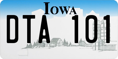 IA license plate DTA101