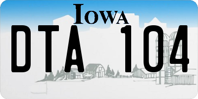 IA license plate DTA104