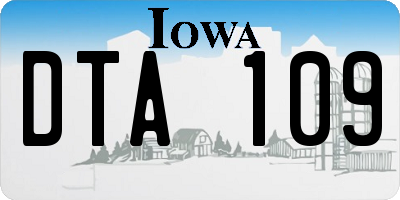 IA license plate DTA109