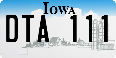 IA license plate DTA111