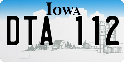 IA license plate DTA112