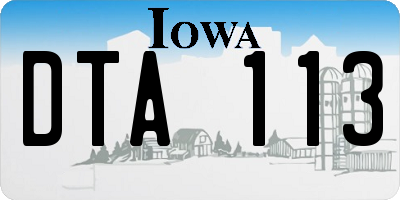 IA license plate DTA113