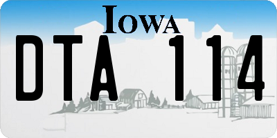 IA license plate DTA114