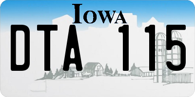 IA license plate DTA115