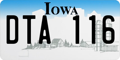 IA license plate DTA116