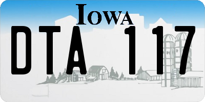 IA license plate DTA117