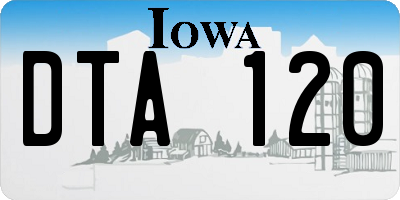 IA license plate DTA120