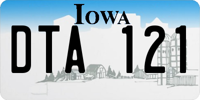 IA license plate DTA121