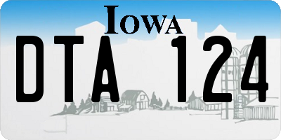 IA license plate DTA124