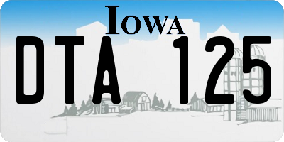 IA license plate DTA125