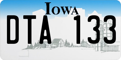 IA license plate DTA133