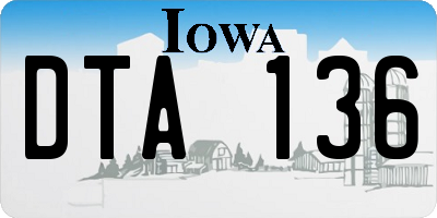 IA license plate DTA136