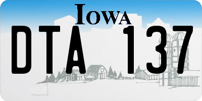 IA license plate DTA137