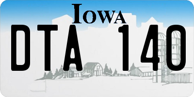 IA license plate DTA140
