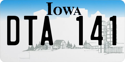 IA license plate DTA141