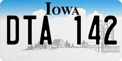 IA license plate DTA142