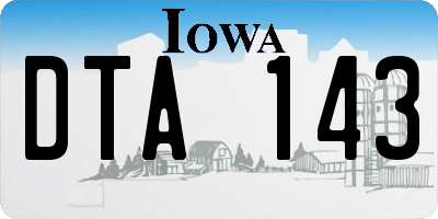 IA license plate DTA143