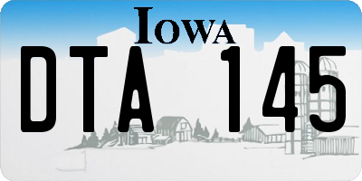 IA license plate DTA145