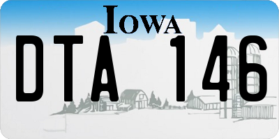 IA license plate DTA146