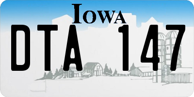 IA license plate DTA147