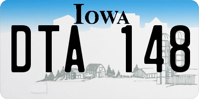 IA license plate DTA148