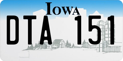 IA license plate DTA151