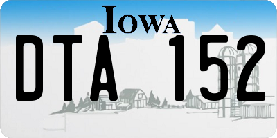 IA license plate DTA152