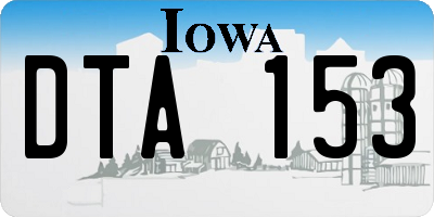 IA license plate DTA153