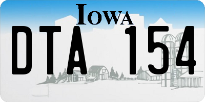 IA license plate DTA154