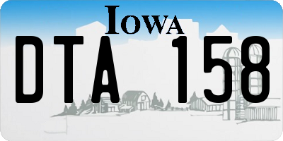 IA license plate DTA158