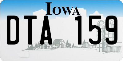 IA license plate DTA159