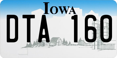 IA license plate DTA160