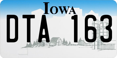 IA license plate DTA163