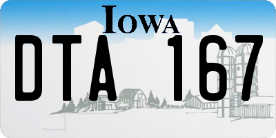 IA license plate DTA167