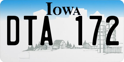 IA license plate DTA172