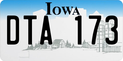 IA license plate DTA173