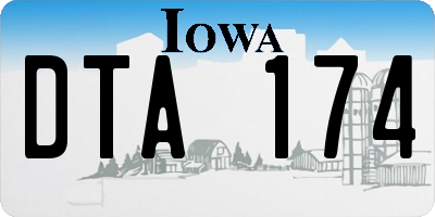 IA license plate DTA174