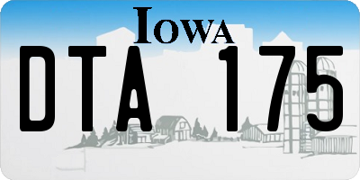 IA license plate DTA175