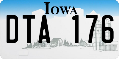 IA license plate DTA176