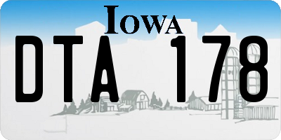 IA license plate DTA178