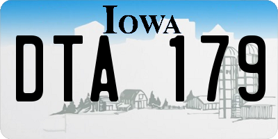 IA license plate DTA179