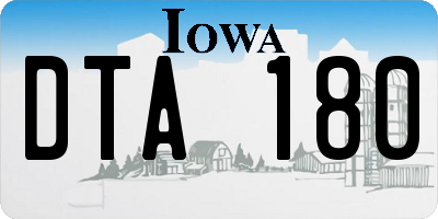 IA license plate DTA180