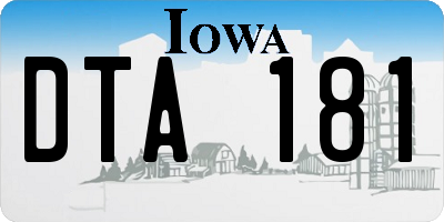 IA license plate DTA181