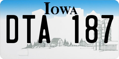 IA license plate DTA187