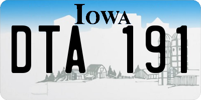 IA license plate DTA191
